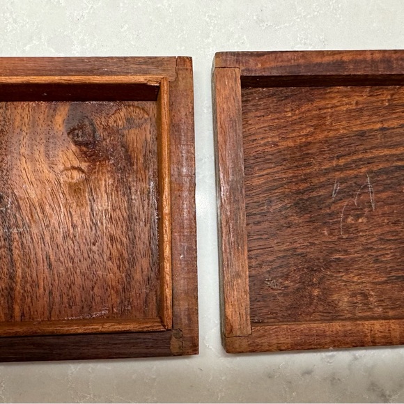 Indian hand-carved wooden jewelry box 4” x 4” trinket box decor - Picture 10 of 11